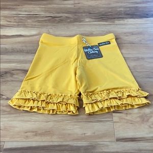 Matilda Jane Shorts Girls Sz 6 Tall Tales Blue Polk-a-Dot Ruffles